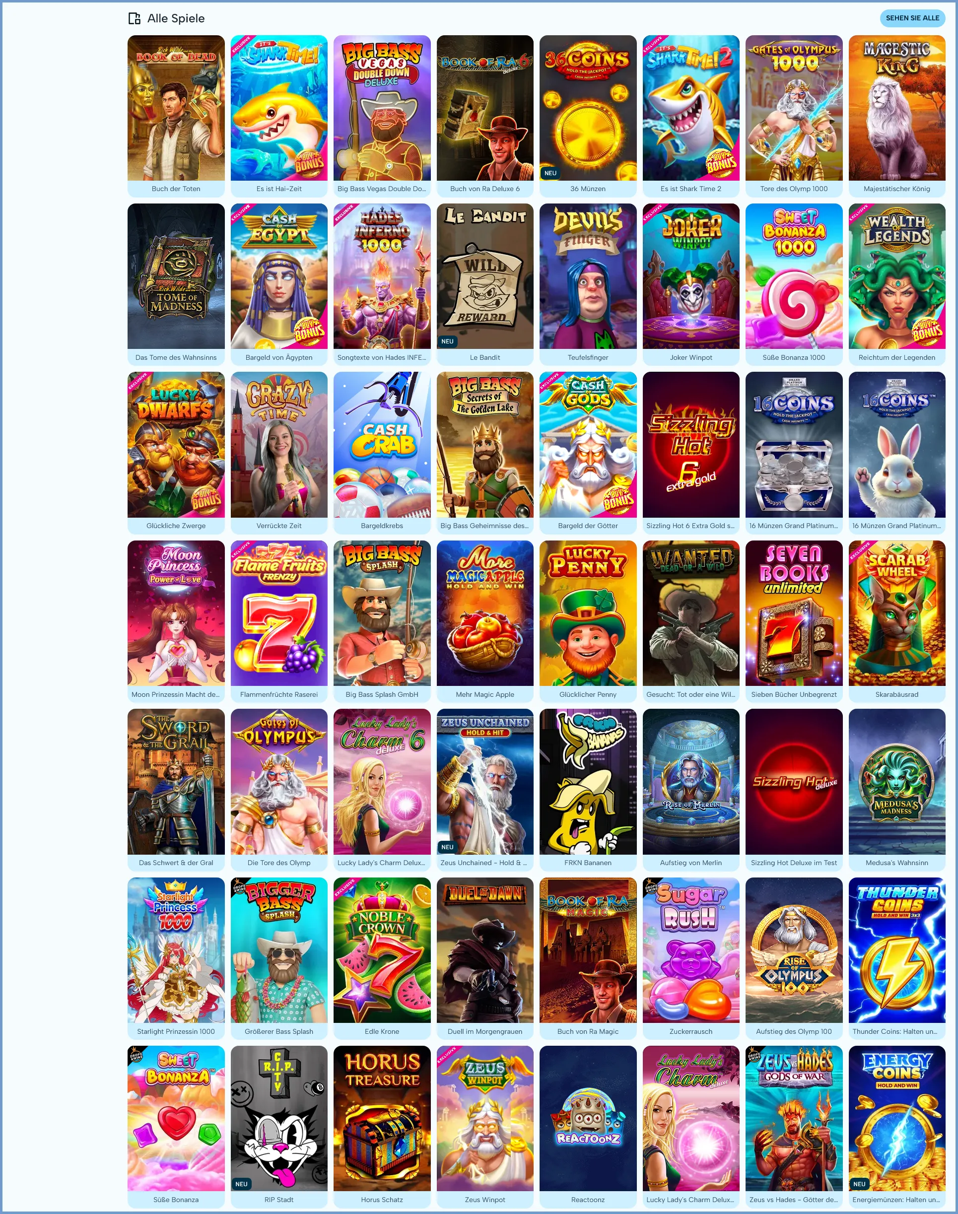 Gesamtes Slot-Angebot bei CandiCabz Casino